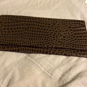 Vintage Cocoa Embossed Large Clutch